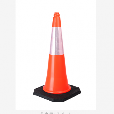 LDPE 75cm black base reflective soft safety traffic cone