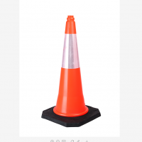 LDPE 75cm black base reflective soft safety traffic cone