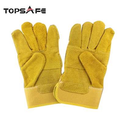 Cheap industrial use cow split leather working glove winter welding safety work palm gloves